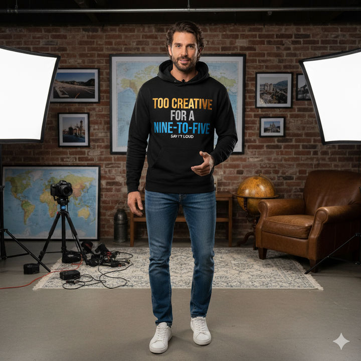Too Creative for a 9-to-5 T-Shirt | Entrepreneur Graphic Hoodie for Creators, & Visionaries – Say It Loud