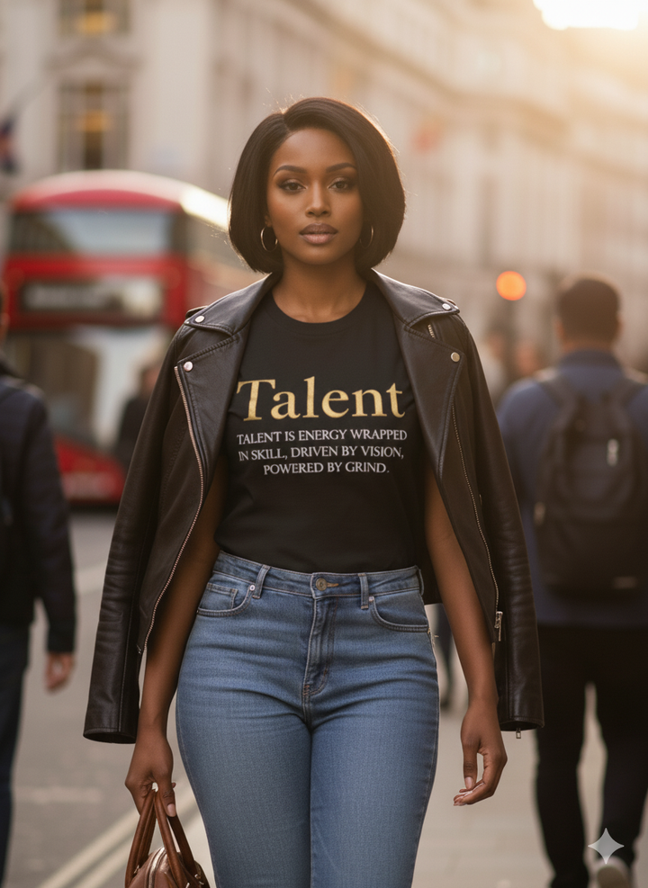 Talent Tee — "Talent: Energy Wrapped in Skill" Motivational Graphic T-Shirt